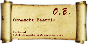 Ohnmacht Beatrix névjegykártya